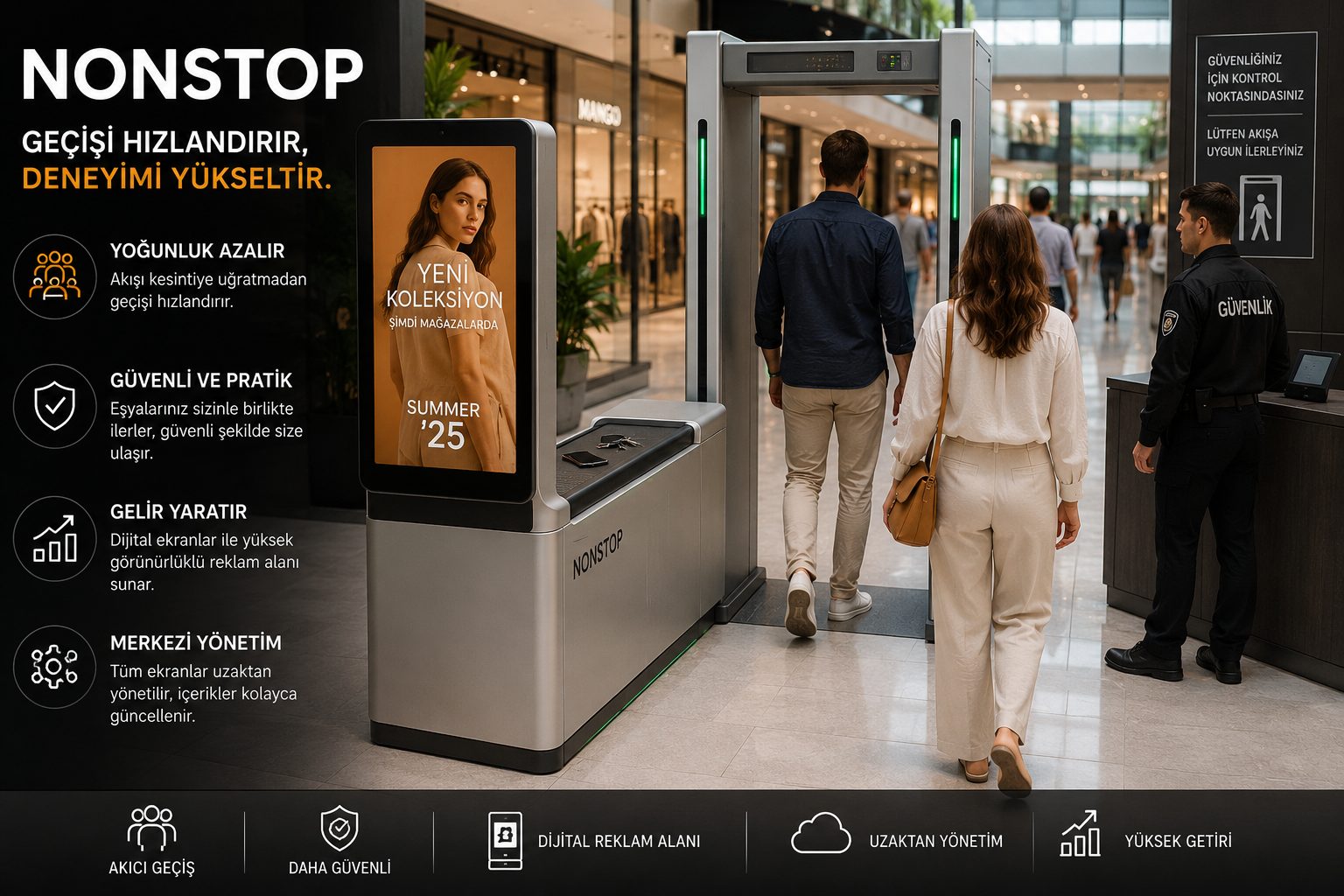 NONSTOP – Akıllı Güvenlik Geçiş ve Dijital Medya Sistemi